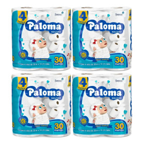 PAPEL HIGIENICO PALOMA FOLHA SIMPLES NEUTRO 16 ROLOS 30 Metros