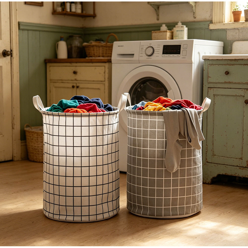Cesto de arrumação dobrável multifuncional - ideal para guardar brinquedos, roupa suja e manter a casa organizada.