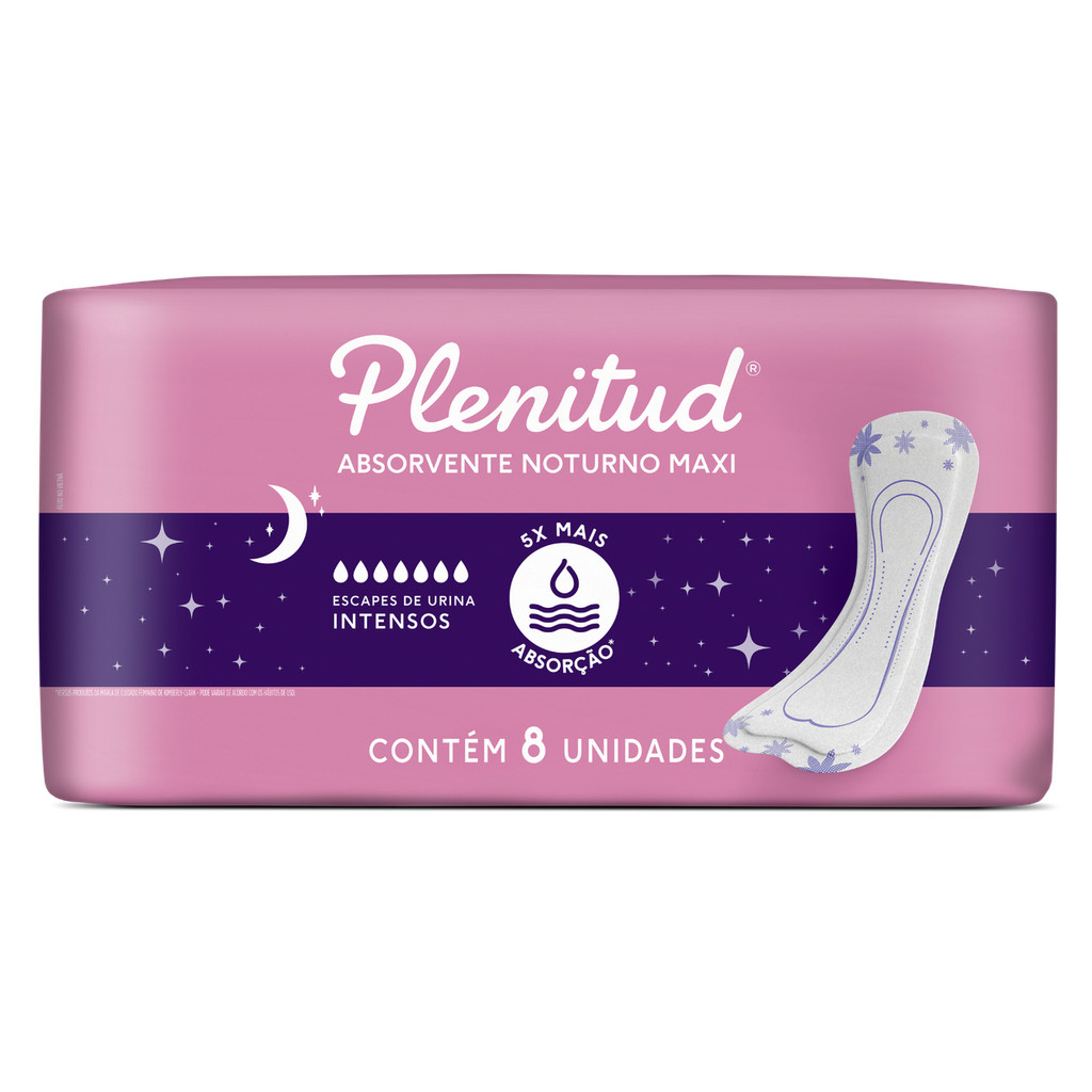 Absorvente Noturno Maxi Plenitud Femme para Escapes de Urina