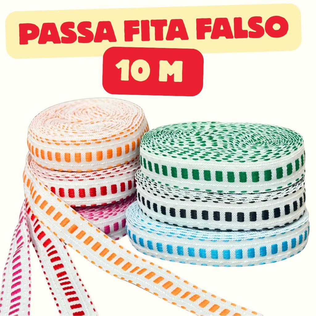 Passa Fita Falso 10m Unidade Cores Variadas