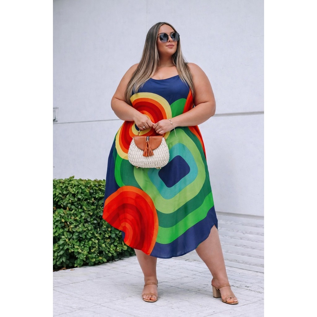 Vestido Indiano Trapézio Plus size