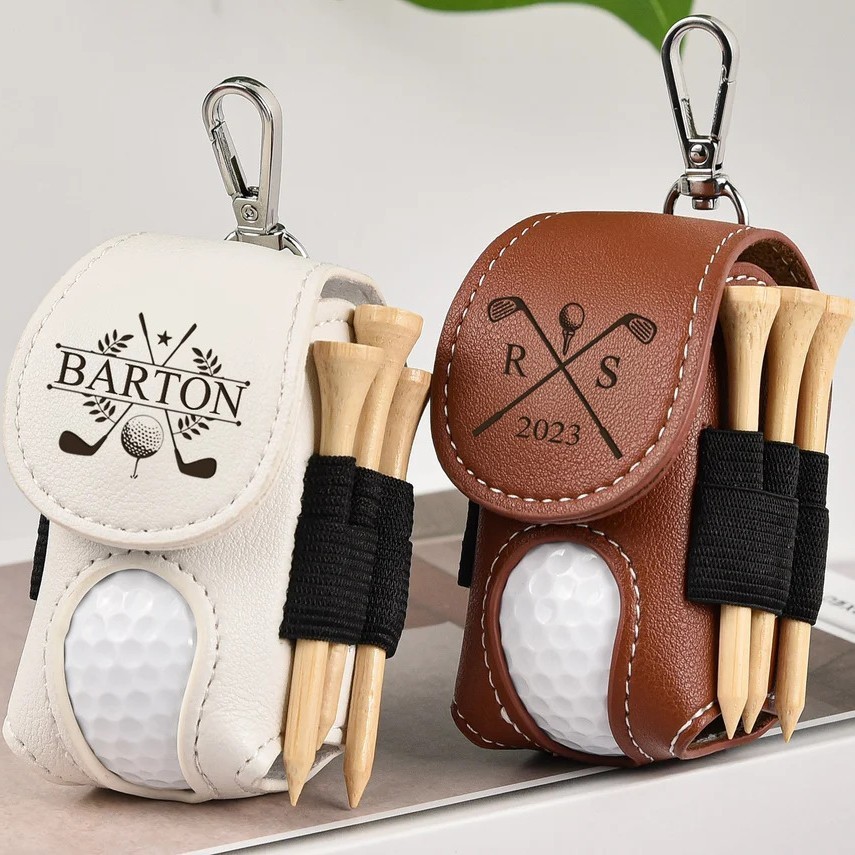 Saco de golfe PU ao ar livre pendurado na cintura bola de golfe conjunto de unhas bola saco de armazenamento de unhas