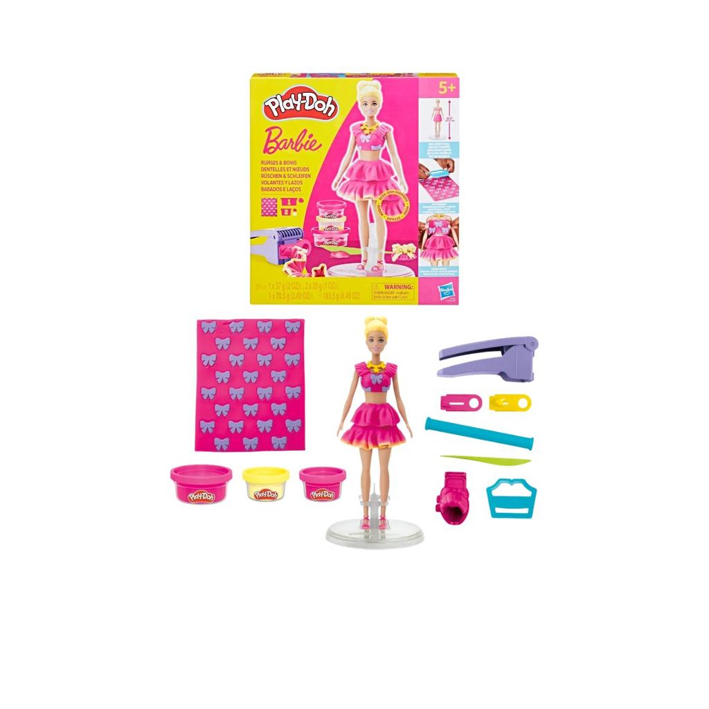 Boneca Barbie Massinha Modelar Play-Doh Babados e Laços