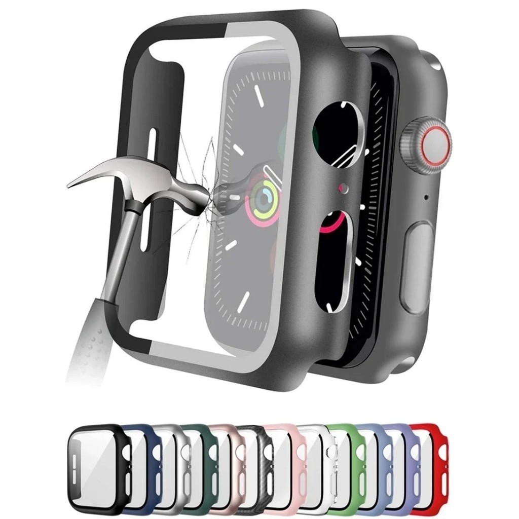 Capa Apple Watch Acrílica com Vidro38mm 40mm 41mm 42mm 44mm 45mm 46mm 49mm Compatível Série 2–11 SE Ultra|Proteção Total