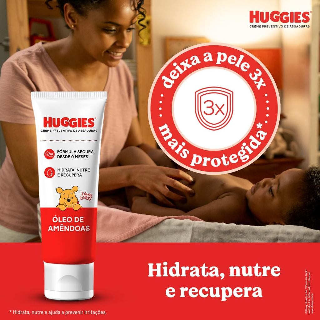 KIT C/ 3 POMADA HUGGIES 80G CREME PREVENTIVO DE ASSADURAS