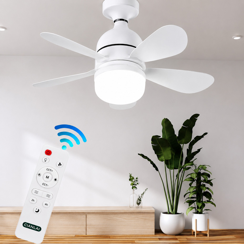 80W 5 Hélices Ventilador De Teto Potente Controle Remoto led Regulável 3 cores E27 Silencio Inteligente Ventilador Forte