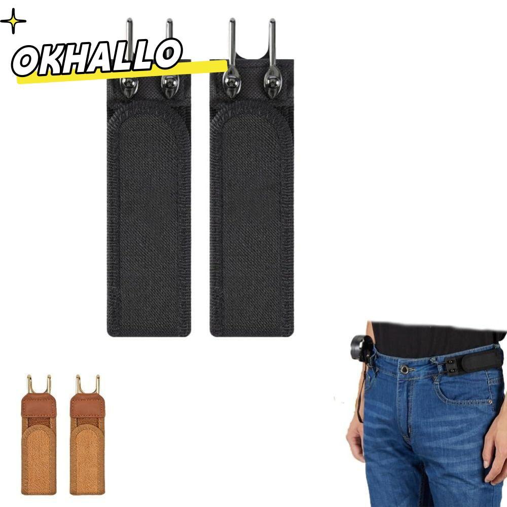 Gancho De Cinto Sem Fivela OKHALLO , Elástico Confortável Ajustável , Metal Com De Cintura Unissex