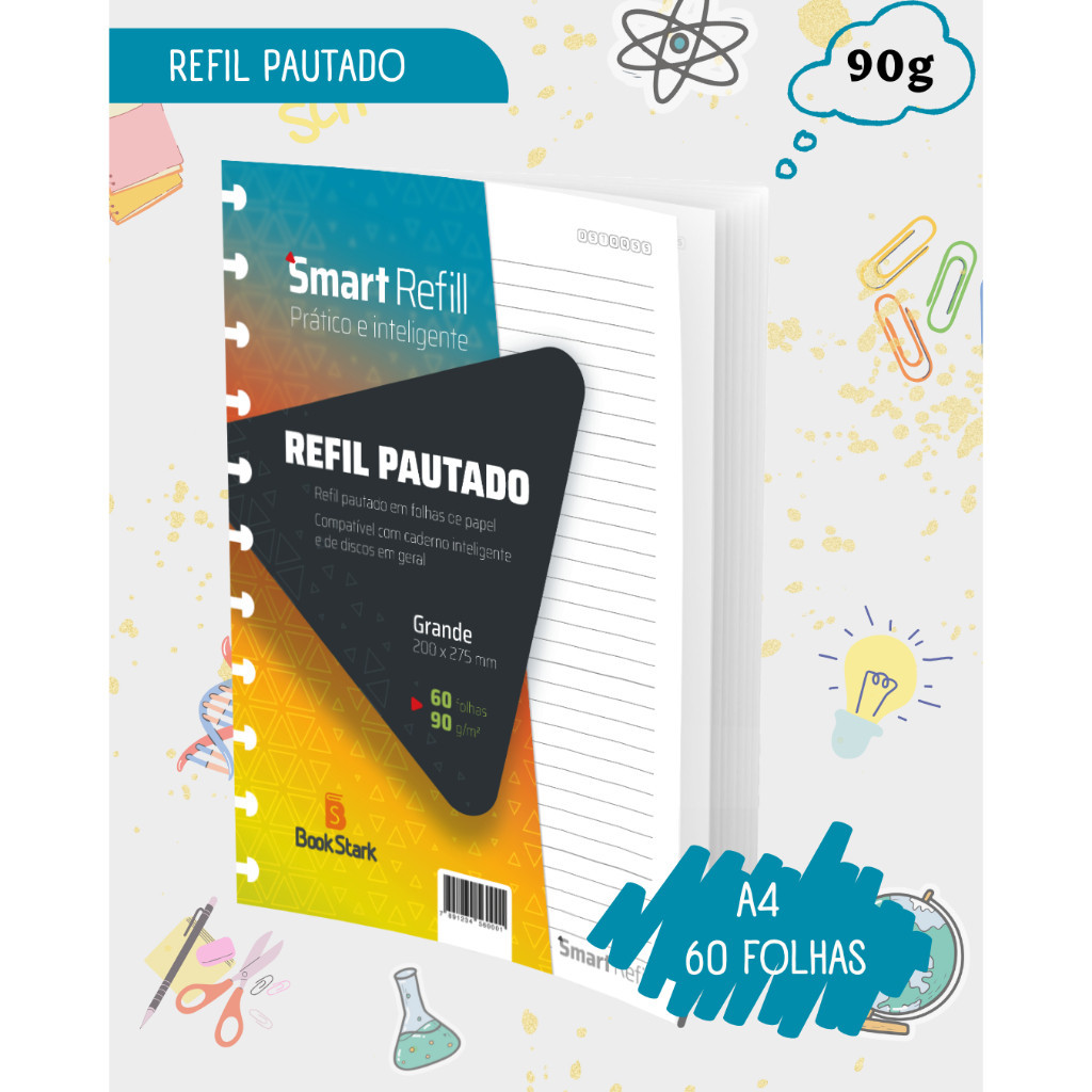 Refil Para Caderno Inteligente (A4) - 11 Discos 200x275mm 60 Folhas