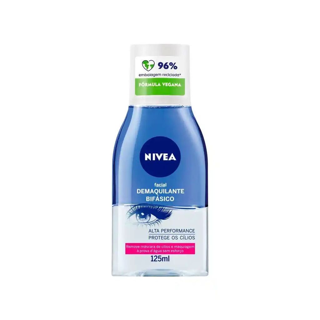 Demaquilante Bifásico Nivea 125ml Remove Maquiagem à Prova d’Água, Limpeza Profunda e Hidratação Suave