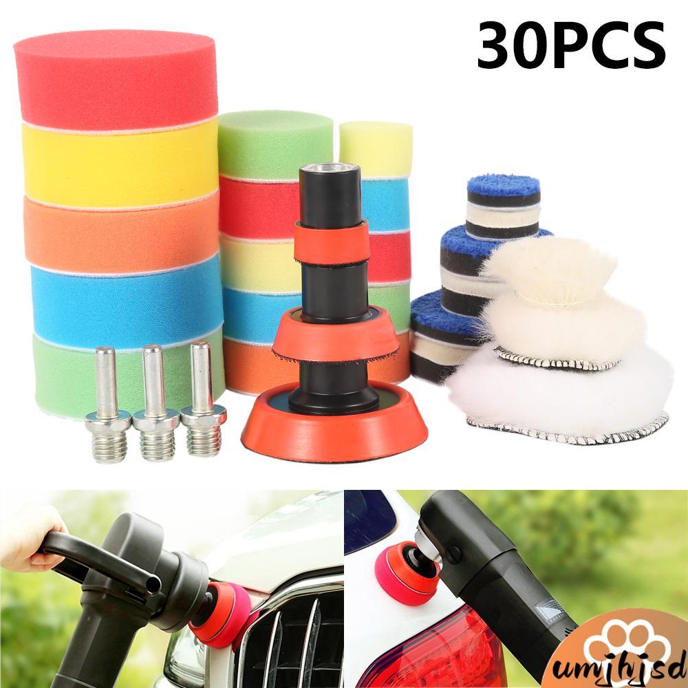 30 Pçs Almofadas De Polimento Do Carro Cera Esponja Limpeza Lavável Ferramenta Mão Cuidados Automóveis SHOPSKC2551