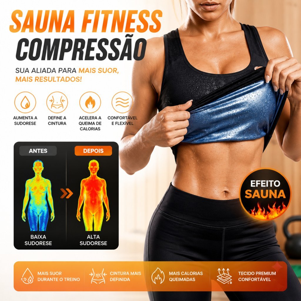 Cinta Regata Modeladora Feminina – Efeito Sauna, Slim e Corrige Postura