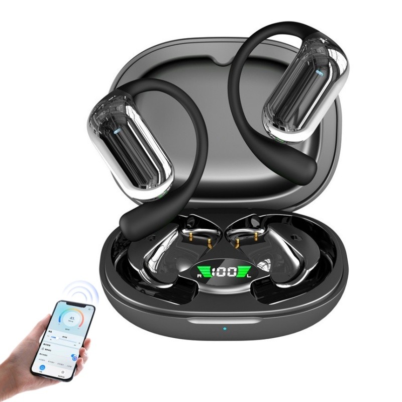 AI Inteligente Tradução Em Tempo Real Fones Com visor digital LED, suporte à tradução idiomas bidirecional AI.