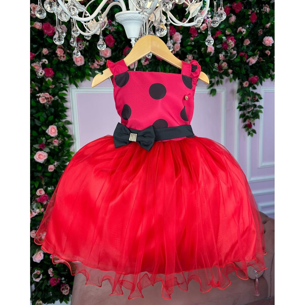Vestido Conforto Banana Club Minnie/Minie Vermelha Bolinhas 