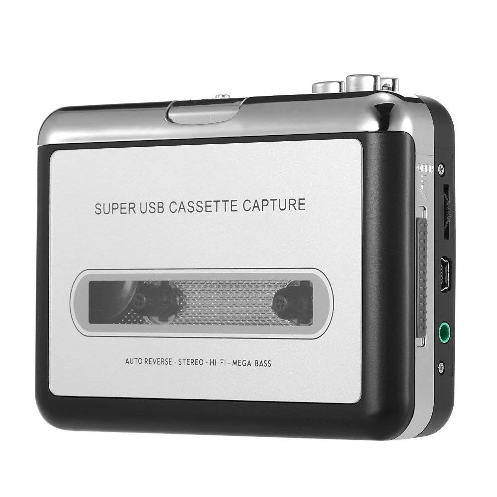 Reprodutor de Fitas Cassete Portátil com Gravador e Captura Via USB Compatível com Laptops e PC