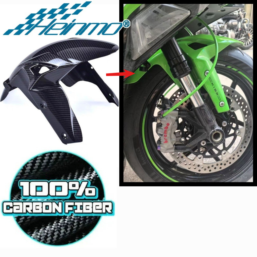 Para KAWASAKI ZX-6R 636 2019-2026 Roda Dianteira Paralama Capa 3K Fibra De Carbono