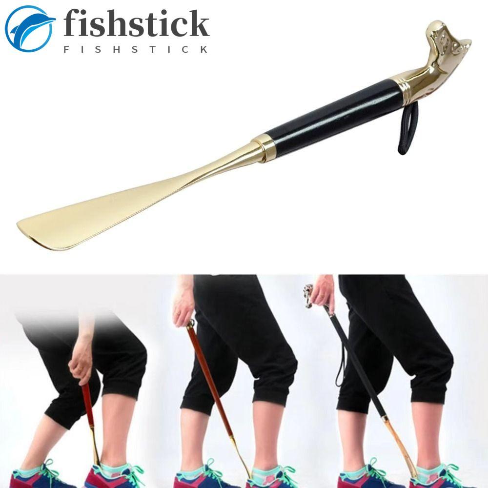 Buzina De Sapato De Metal FISHSTICKA , Calçadeira Portátil De Alça Longa , Levantador Durável Com Cabeça De Leão/Cavalo