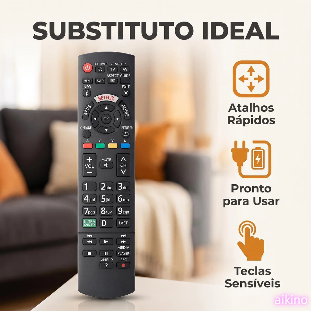 Controle Aikino Compatível Tv Panasonic Tc-32cs600b/ Tc-40cs