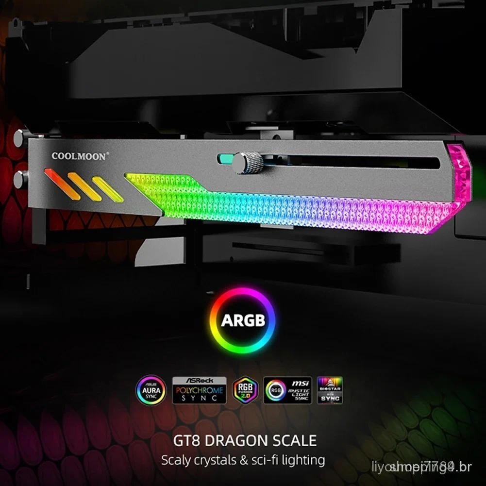 Suporte De Placa De Vídeo Personalizado GT8 Gráfica Horizontal 5V 3Pin ARGB GPU VGA Titular Desktop Caso PC Acessórios D