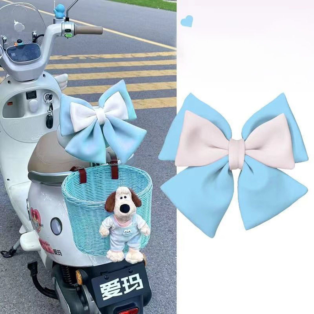 Decoração De Veículo Acessórios De Motocicleta 3D Bonito Bowknot DIY Capacete Elétrico Arco Festa Em Casa Grande Poliést