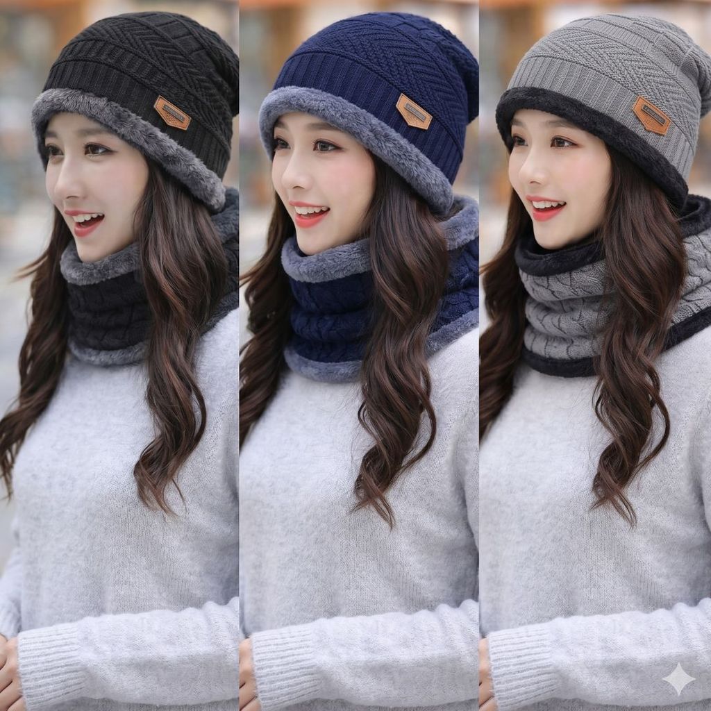 Conjunto Inverno Gorro Touca Cachecol Gola OU Meia Forrado Pelinho Quente Frio Unissex Inverno 2026