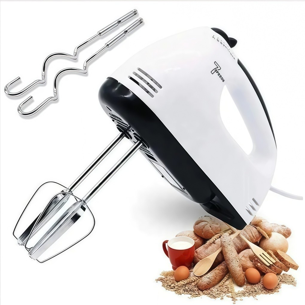 Mini Batedeira 7 Velocidades Inox | Fácil de Usar Design Ergonômico | Perfeita para Receitas Bolos Massas e Misturas
