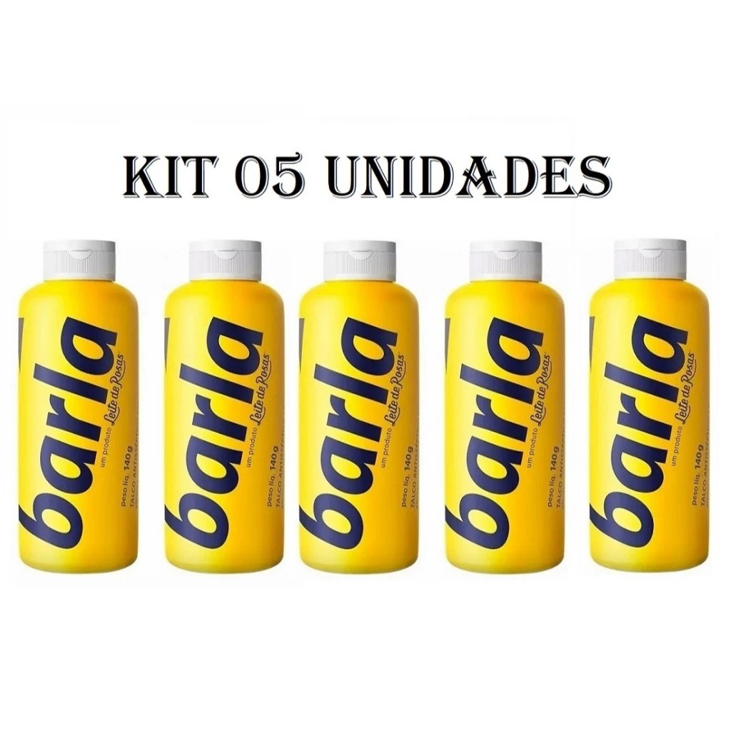 Kit c/ 5 Talco Antisséptico Barla Perfumado 140G