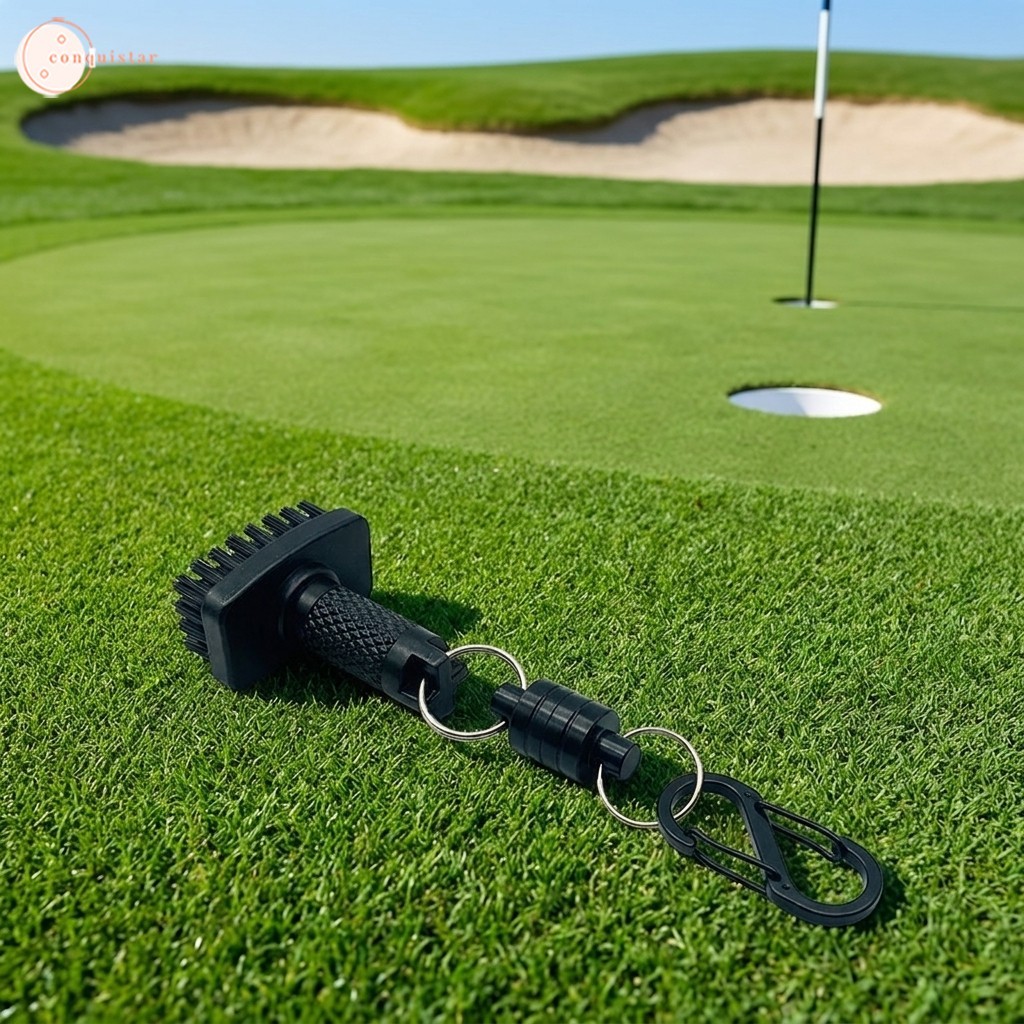 Mini Escova De Limpeza De Taco De Golfe De Nylon Limpador De Ranhuras Profundas Alça Antiderrapante Portátil