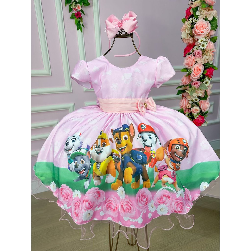 Vestido Tendência Tematicos Da Ysa Patrulha Canina