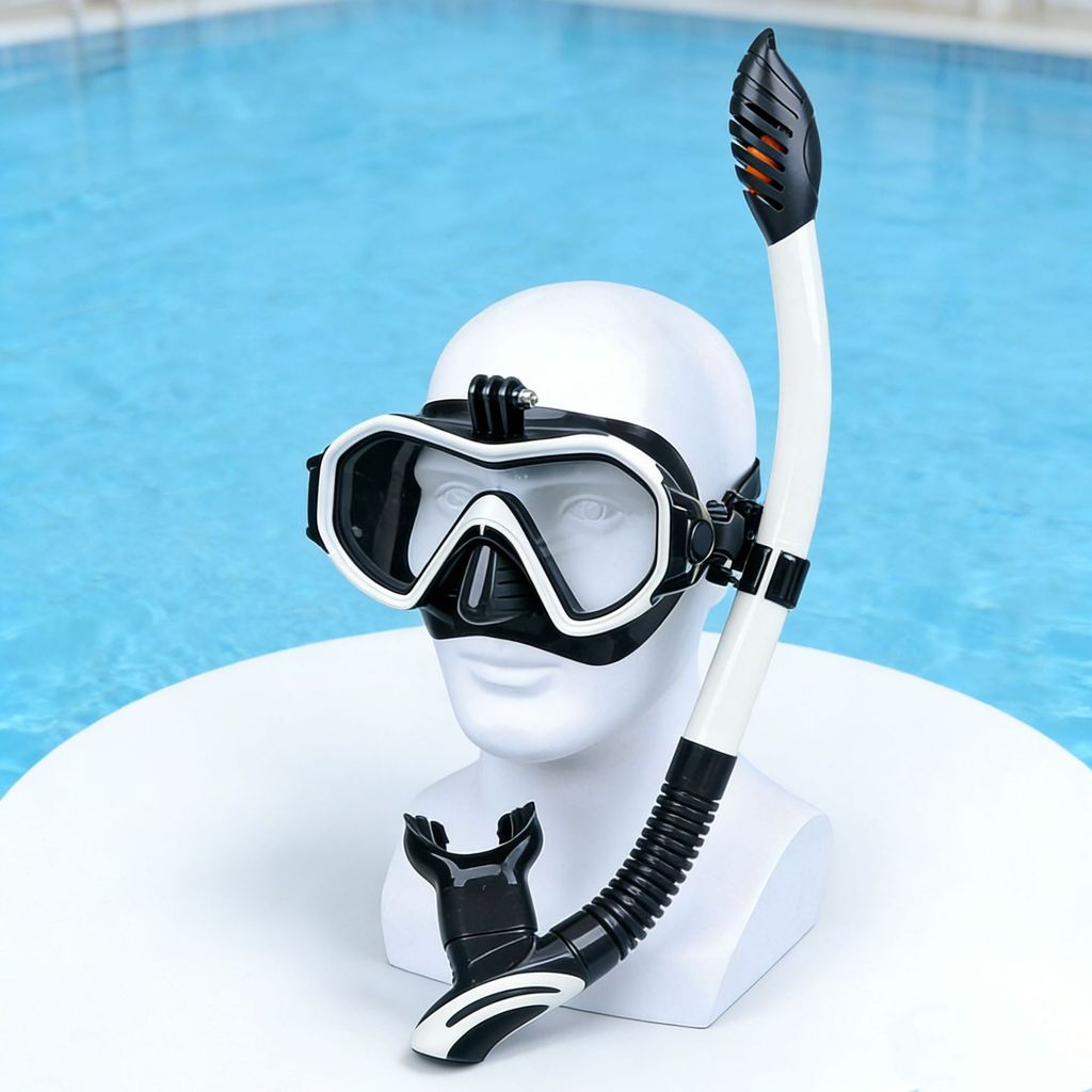 Óculos de mergulho com suporte, óculos para mergulho livre, snorkel totalmente seco, conjunto de snorkeling, conjunto de