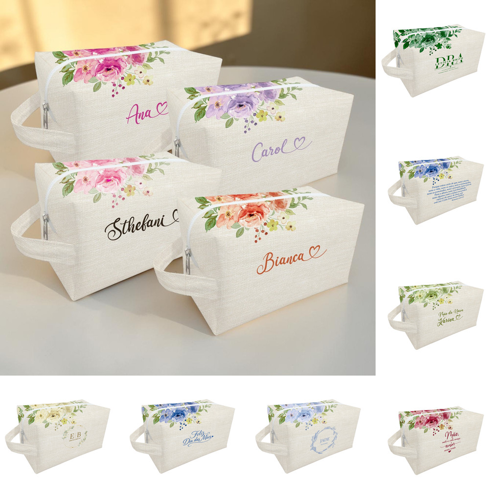 Kit Necessaire Personalizada com Nome Casamento Madrinha Padrinho Debutante Aniversário 15 Anos Batizado Lembrancinha