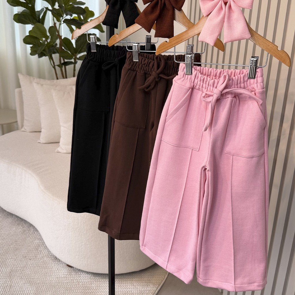 Calça Infantil Isabel Preta, Marrom e Rosa Menina 04 ao 10