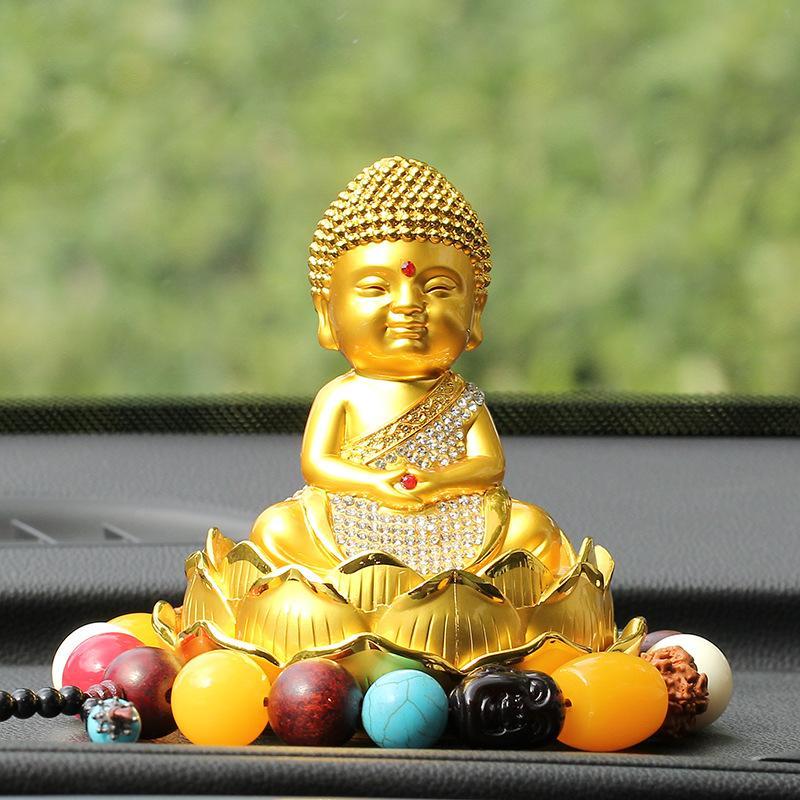 Novo estilo ornamentos de carro cravejados de diamantes Tathagata presente ornamentos liga pequeno novato buda Perfume