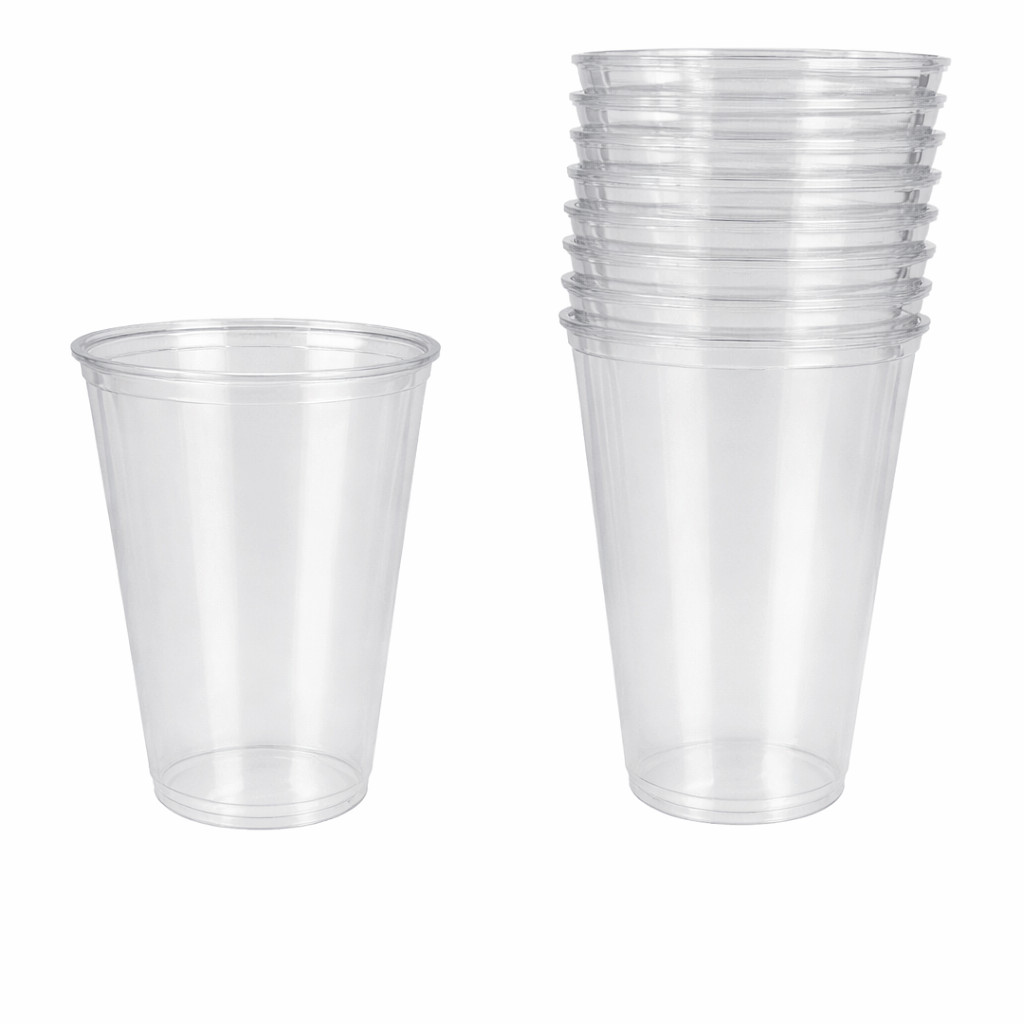 50 Copos Acrílico 200ml Resistente Lavável Descartável Cristal