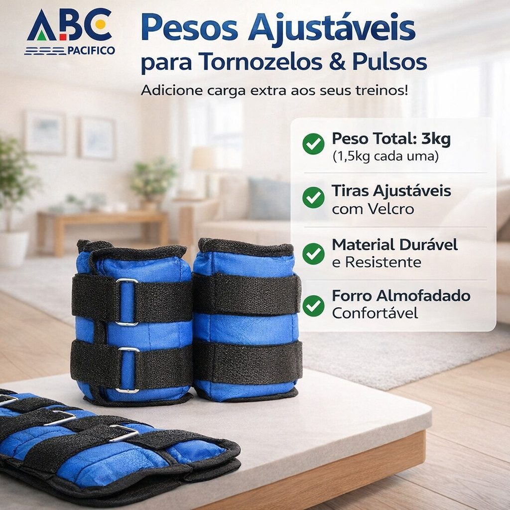 Caneleira/Tornozeleira Peso Par de 1KG,2KG,3KG,4KG,5KG 6KG - Exercício/Academia/Musculação/Fisioterapia