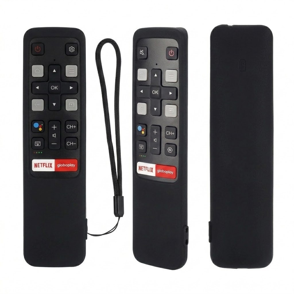 Capa de Silicone Premium para Controle Remoto TV TCL RC802V 4K LCD LED Universal Antichoque Proteção Contra Quedas