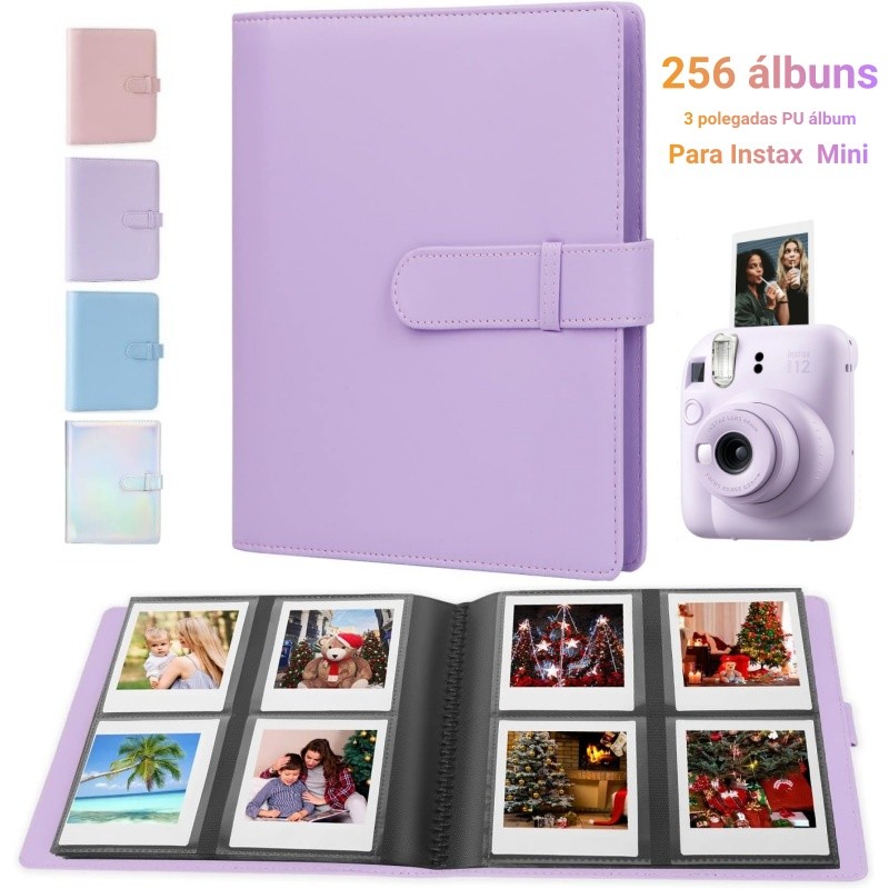256 álbuns de fotos Polaroid Instax Mini 12/11/9/90/70/40/8 Polaroid universal 3 polegadas PU álbum de fotos