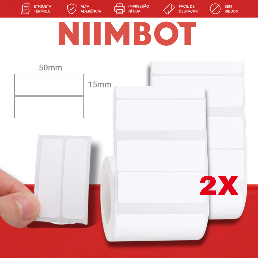 1 Rolos Etiqueta Niimbot B1/b21 50x15mm dupla (460un)
