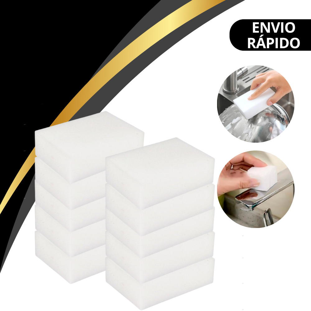 Esponja Mágica Branca Melamina Bucha Tira Mancha Limpeza Desengordura Nano Max Clean