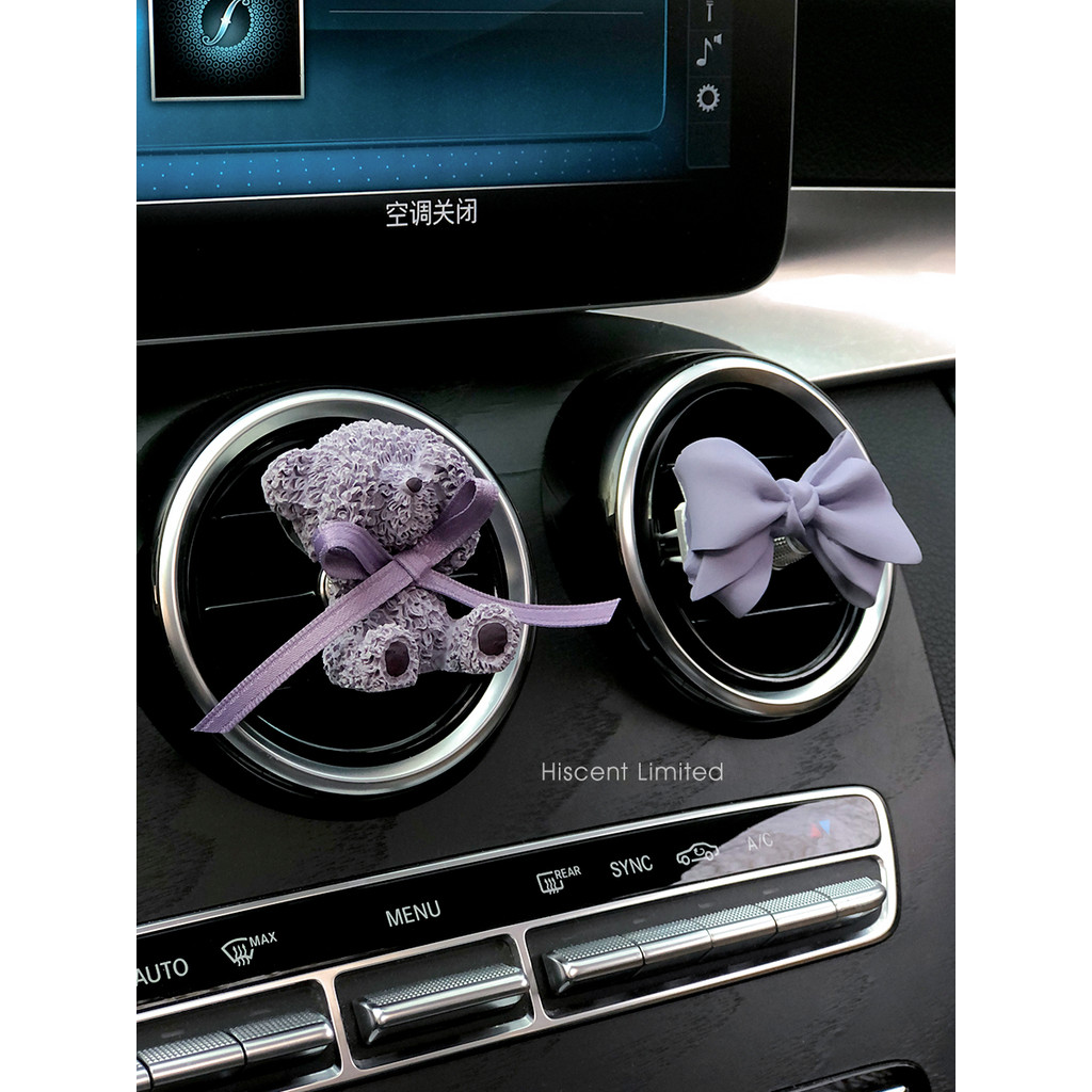 Bonito arco urso carro aromaterapia High-End saída de ar do carro decoração Perfume difusor pedra menina ornamentos