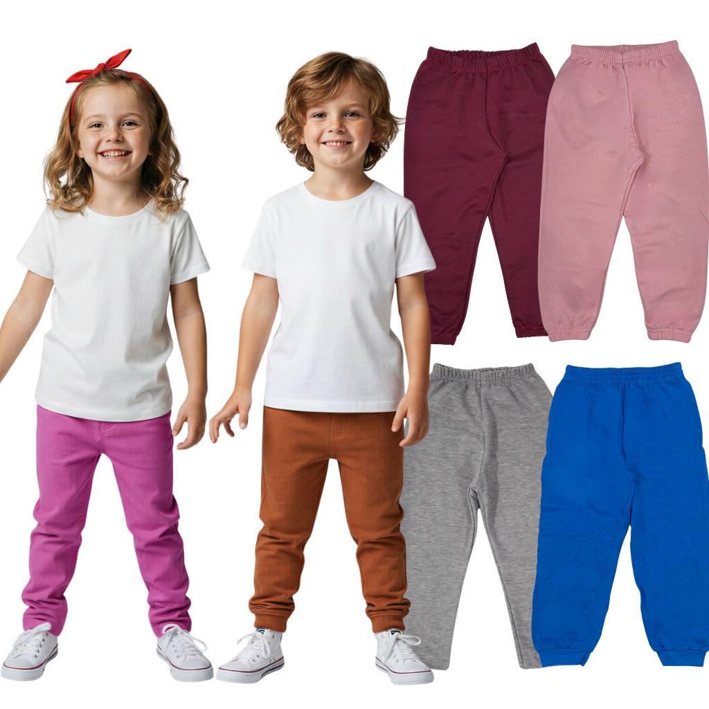 Kit 3 Calça Moletom Masculino ou Feminino Infantil Sortidas Meia Estação Inverno Menina ou Menino