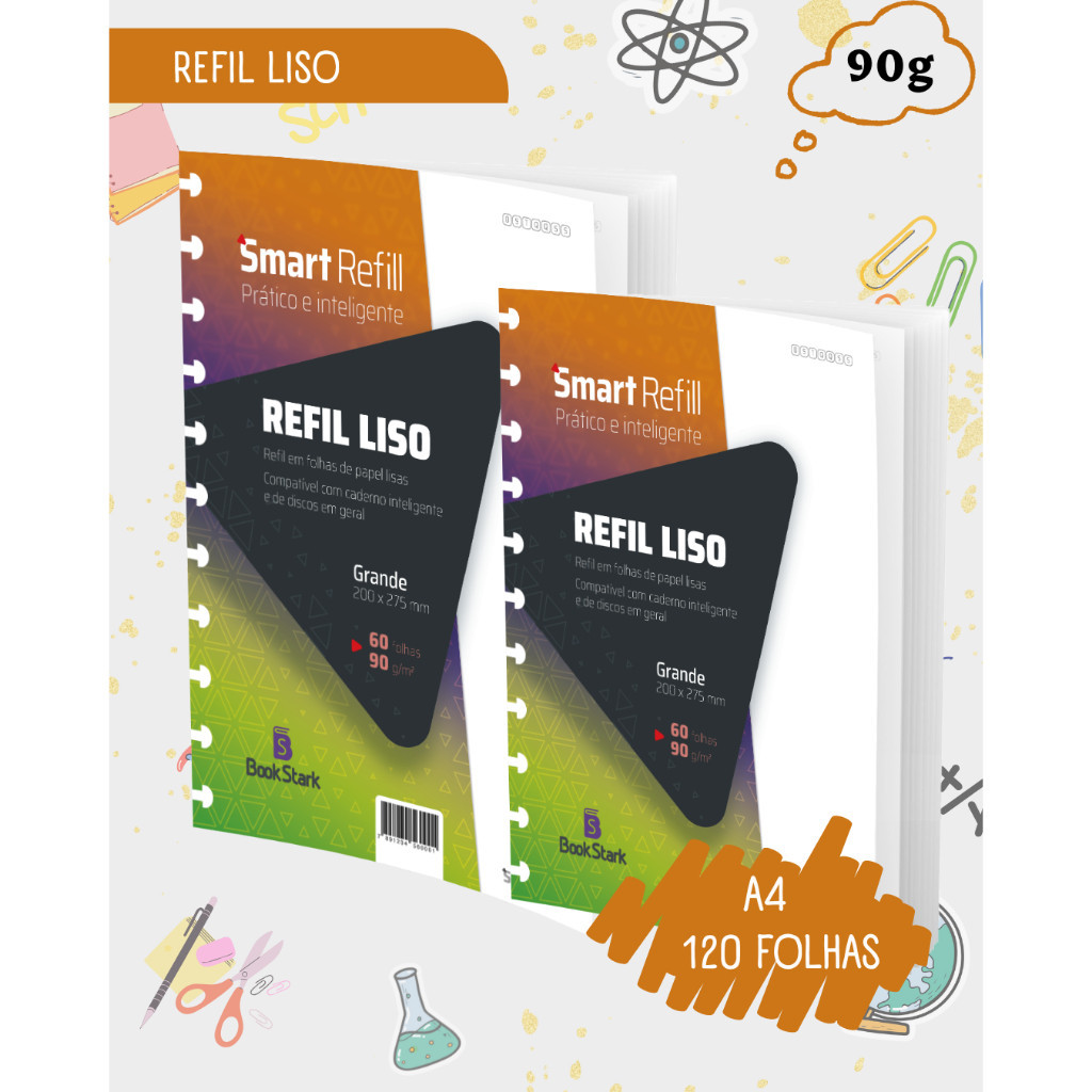 Kit 2 Refil Para Caderno Inteligente (A4) - 11 Discos 200x275mm 120 Folhas