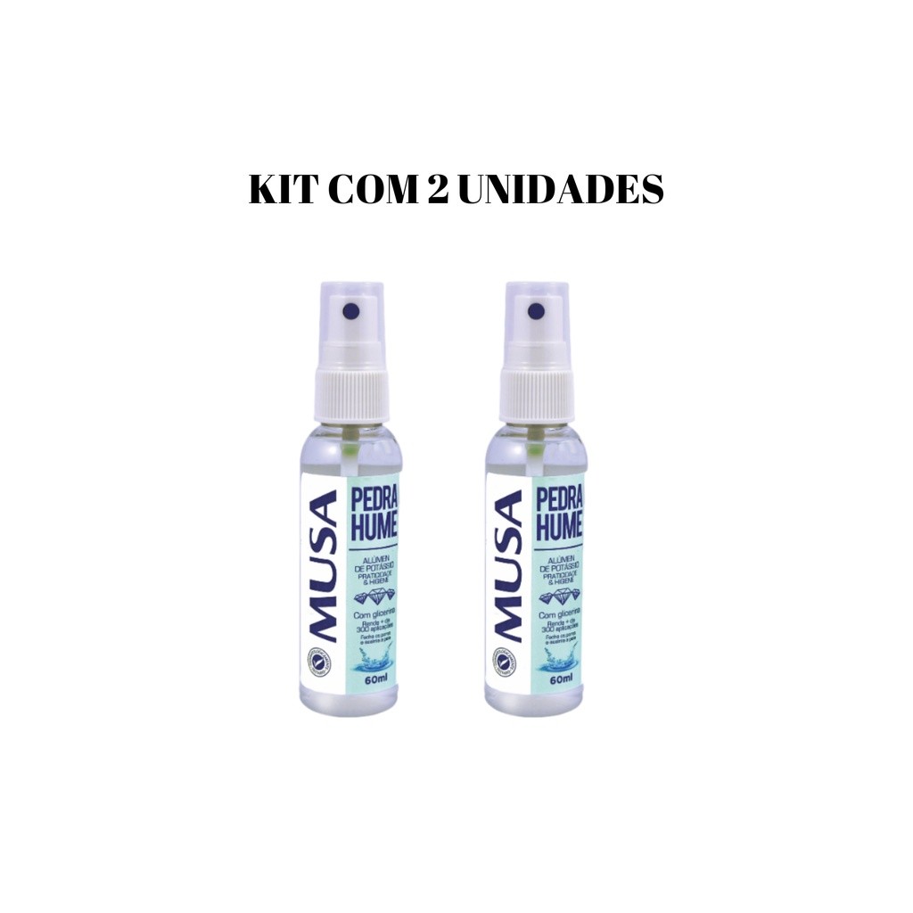 2 Unidades De Pedra Hume Em Spray Musa 60ml Cada