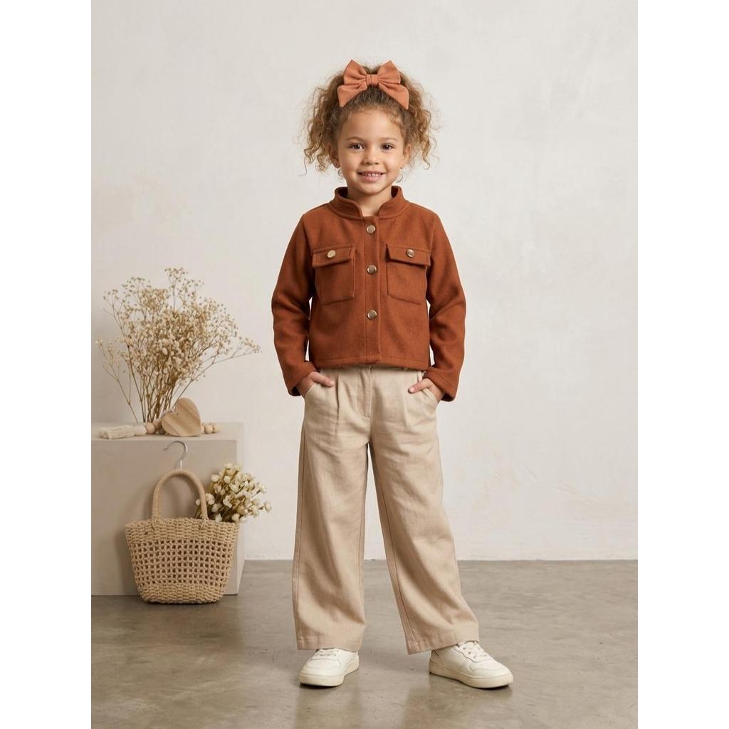 Jaqueta Infantil de Lã Quantinha Moda feminina Inverno frio Roupa menina quentinha