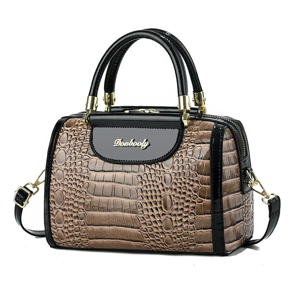 Bolsa Feminina Baú Textura Crocodilo  Dx2
