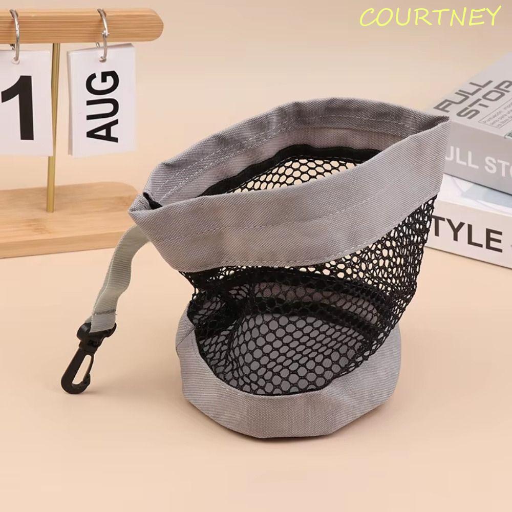 Bolsa De Bola De Golfe De Malha COURTNEY , Saco De Armazenamento Clipe De Plástico Suspenso Portátil Rede Dobrável