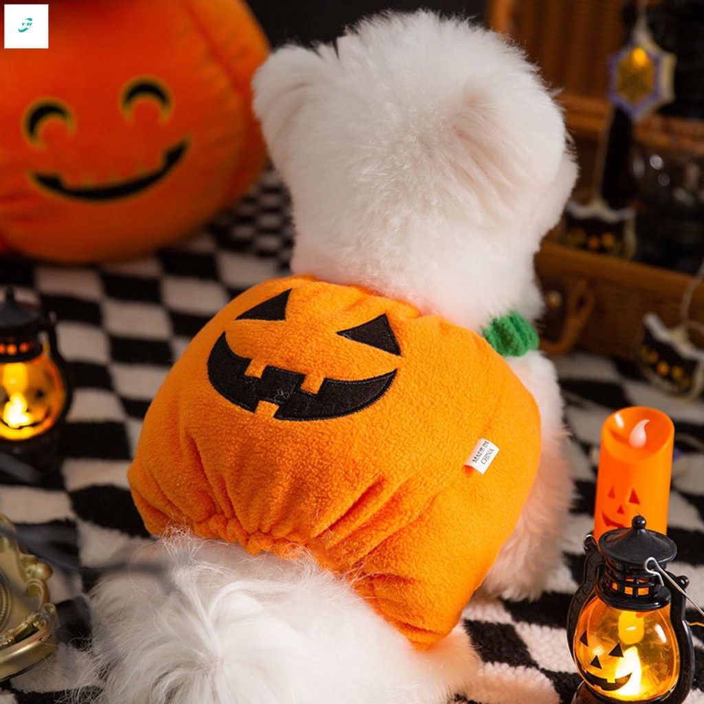 Fantasia De Halloween Para Cachorro De Abóbora – Roupa Fofa De Cosplay De Festa Cães Pequenos E Médios Gatos