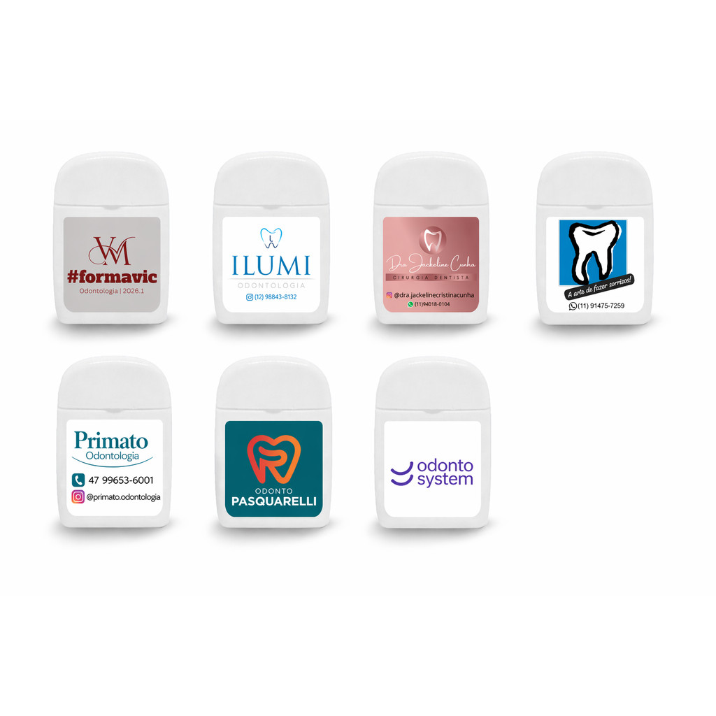 50 unidades de Fio Dental  Branco 25 mts  - Personalização Cortesia - Envie sua arte imediatamente via Chat