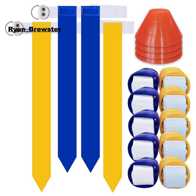 [Preferência R] Conjunto De Futebol Flag Completo De Treinamento Interno E Externo Com Bandeira Para 10 Jogadores Cintos