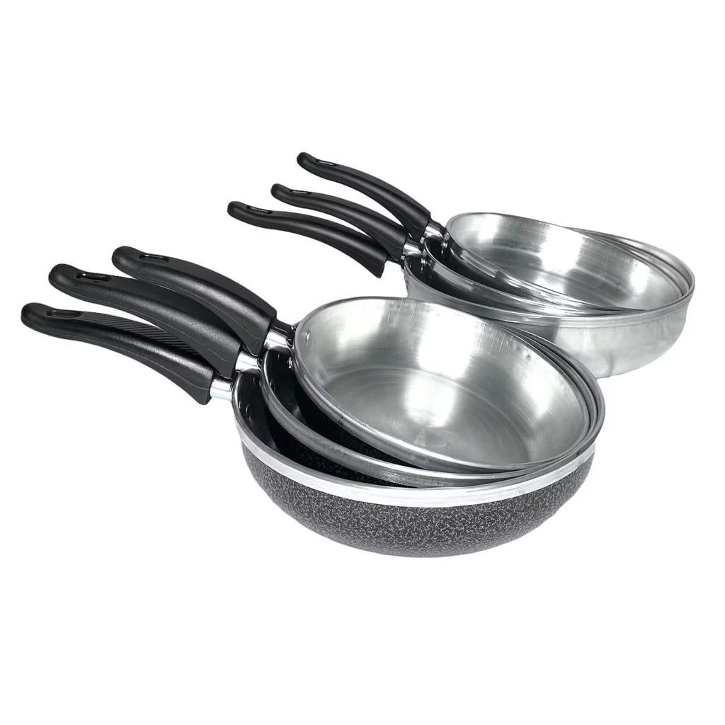 Kit de Frigideiras em Alumínio 3 peças 18 20 22 Sem tampa- Promoção Relâmpago