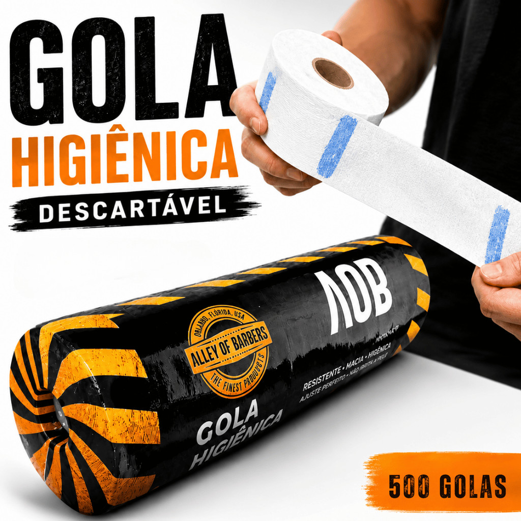 Gola Higiênica Descartável para Barbeiro – 500 Unidades (5 Rolos com 100 Golas)